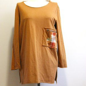 Brown Pullover Long Sleeve Top